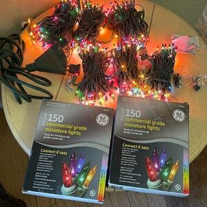 300 Lights GE ProLine Commercial Grade 150 Multi Color Lights Indoor/Outdoor NEW